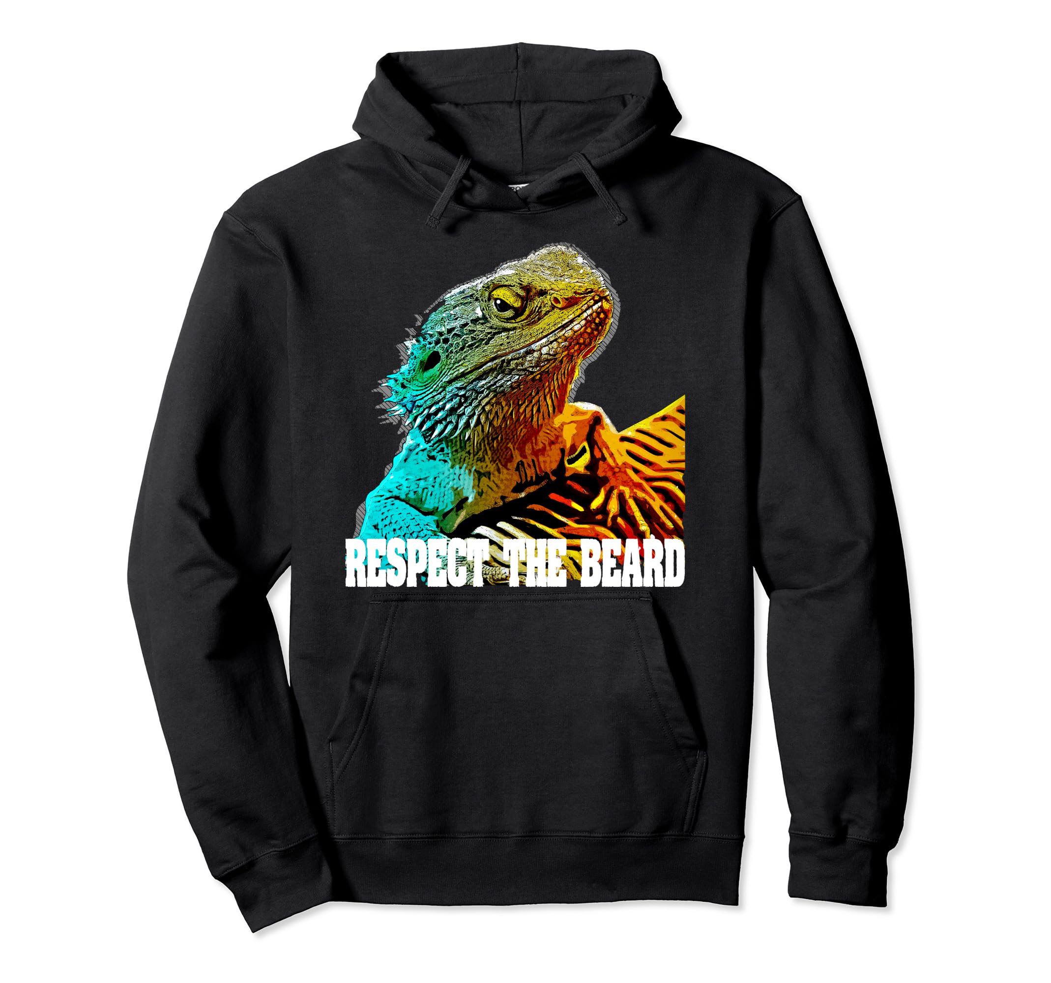 Respect Beard Funny Bearded Dragon Hoodie - Novelty Apparel Men Women - T-Shirt, Sweatshirt, Hoodie