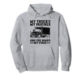 Trucker Driving Dad Trucker Father Truck Hoodie - Graphic Print Men Women - T-Shirt, Sweatshirt, Hoodie