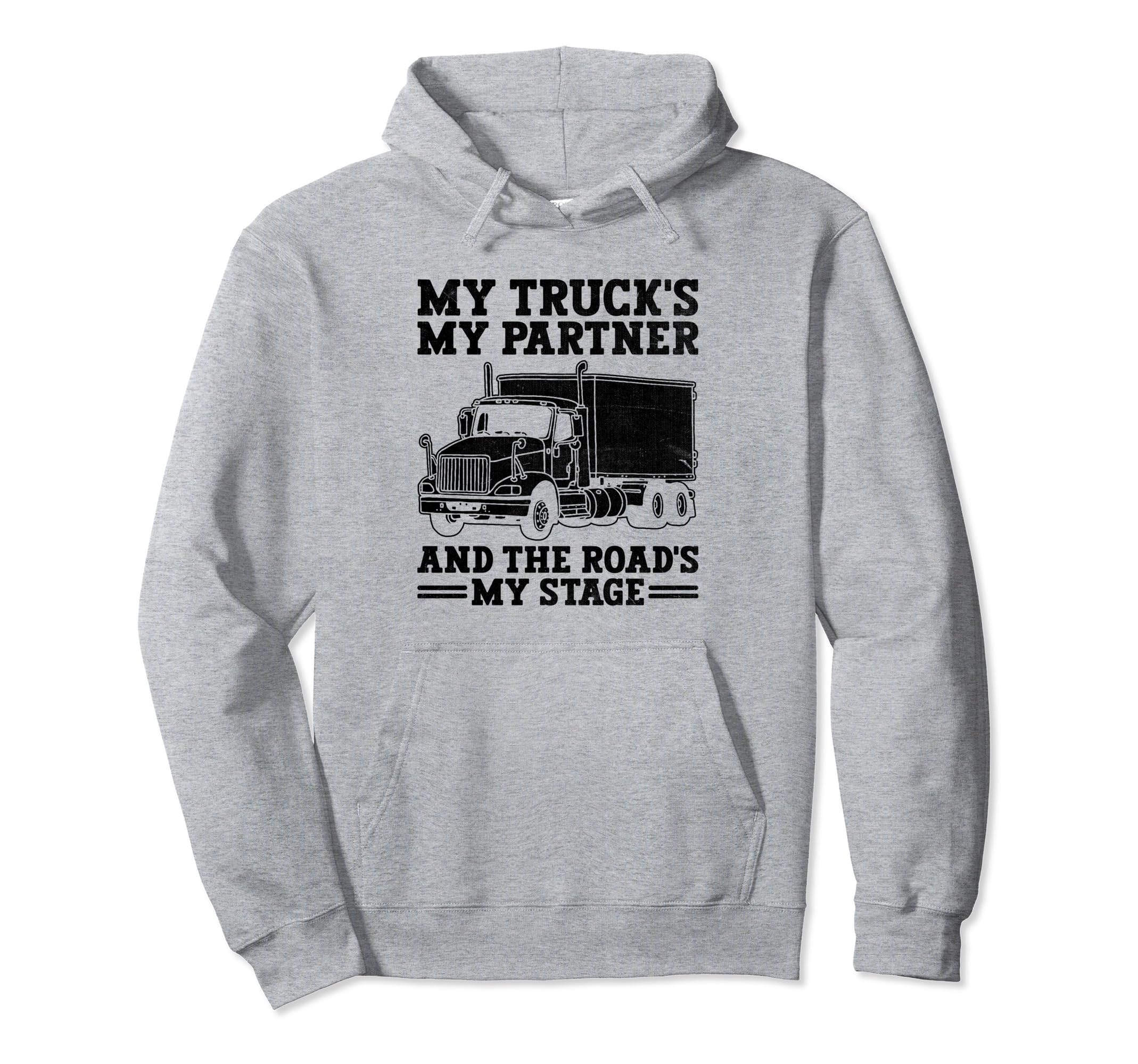 Trucker Driving Dad Trucker Father Truck Hoodie - Graphic Print Men Women - T-Shirt, Sweatshirt, Hoodie