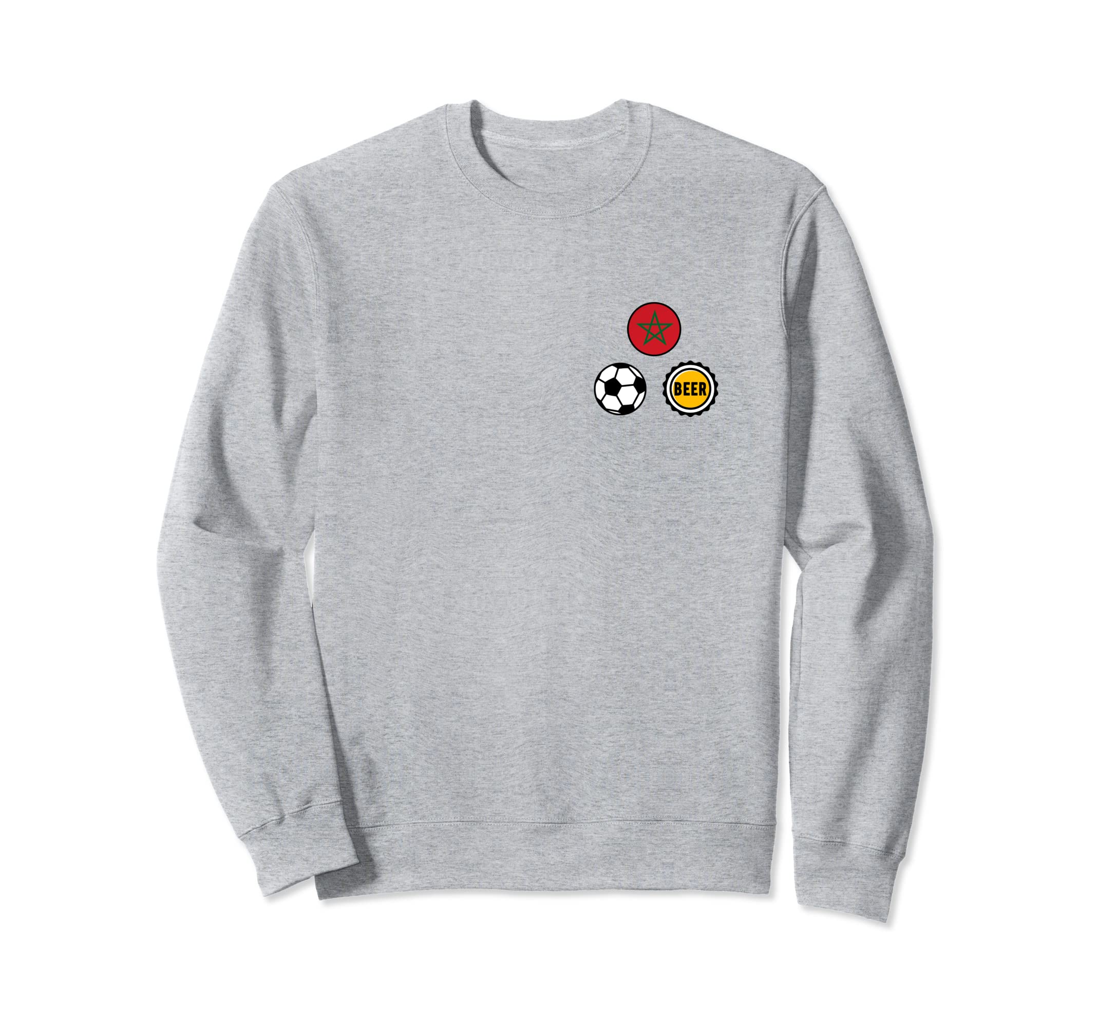 Morocco Flag Soccer Beer Pocket Sweatshirt - Minimalist Print for Adults - T-Shirt, Sweatshirt, Hoodie