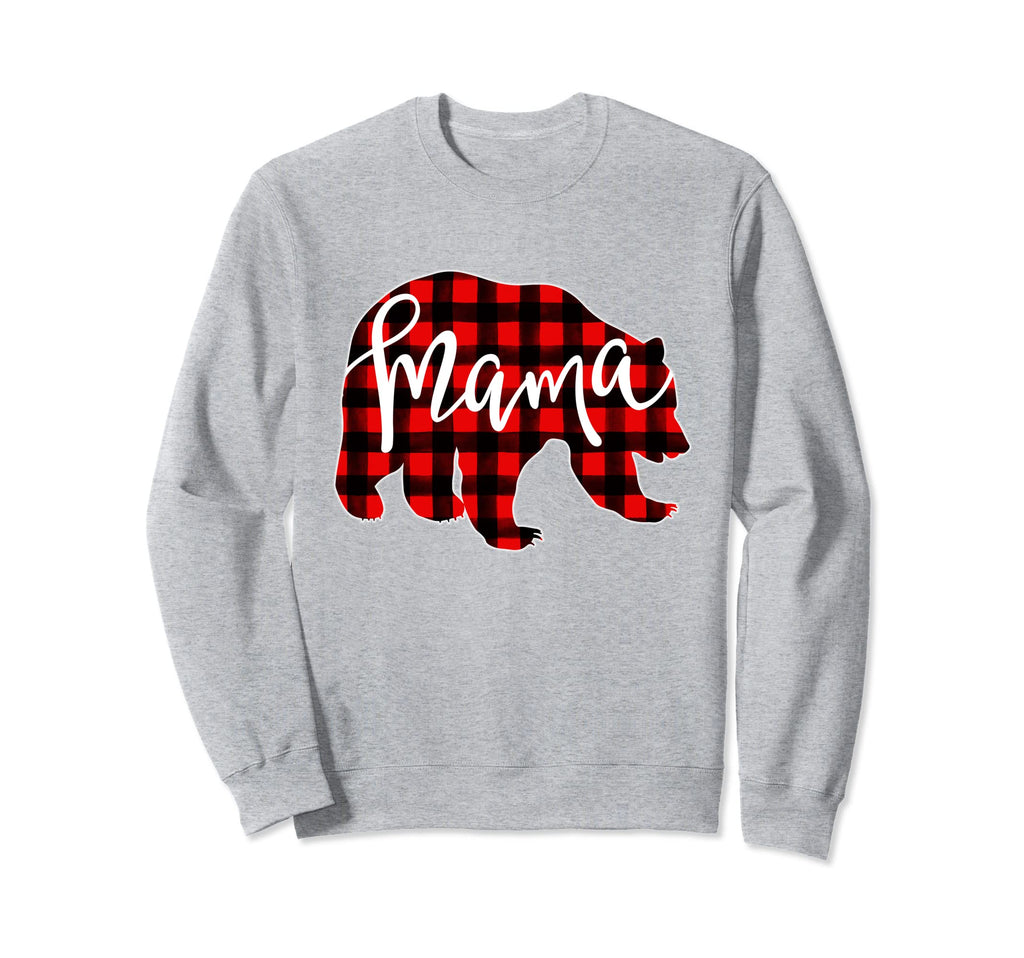 Mama Bear Red Plaid Matching Family Eve Sweatshirt - Graphic Print Unisex - T-Shirt, Sweatshirt, Hoodie