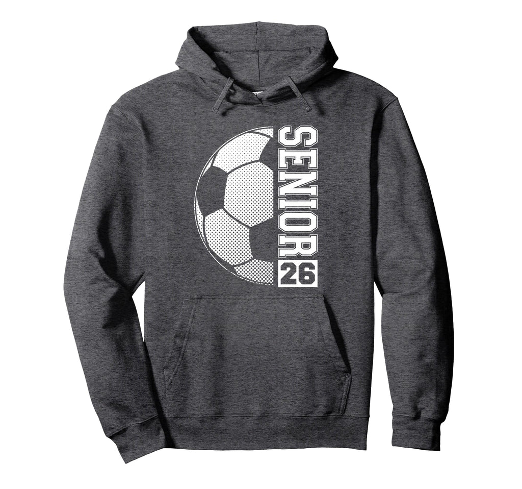 Soccer Senior 26 Class 2026 Grad Hoodie - Graphic Print for Adults - T-Shirt, Sweatshirt, Hoodie