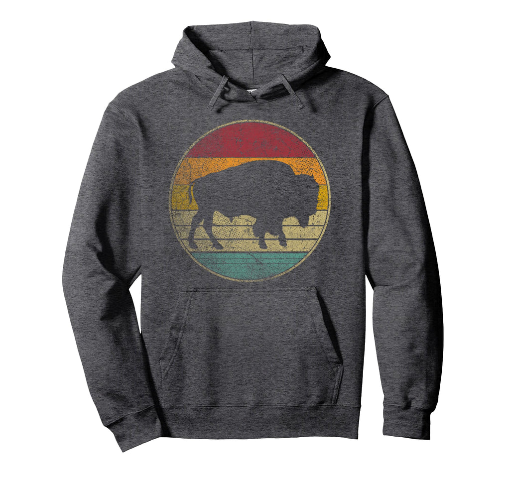 Buffalo Distressed Bison Animal Lover Dad Hoodie - Trendy Graphic Men Women - T-Shirt, Sweatshirt, Hoodie