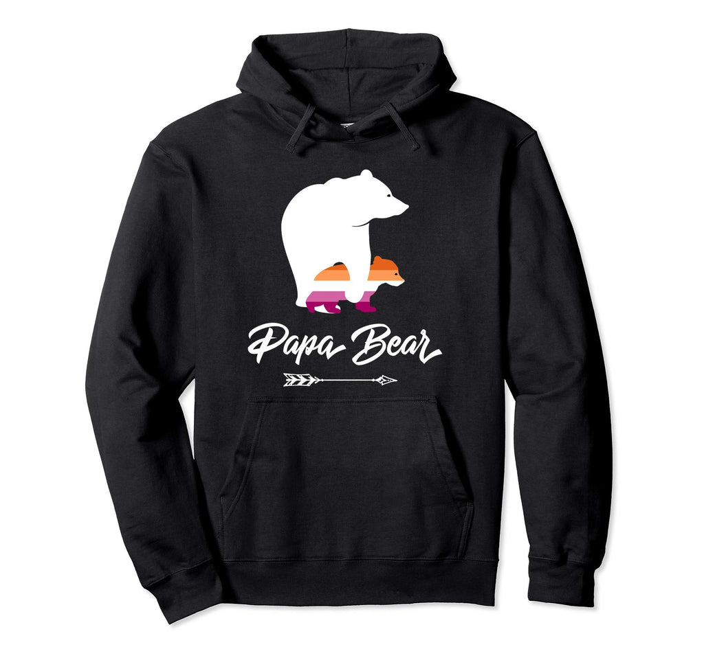 Papa Bear Lgbt Straight Ally Lesbian Hoodie - Casual Everyday Wear Unisex - T-Shirt, Sweatshirt, Hoodie