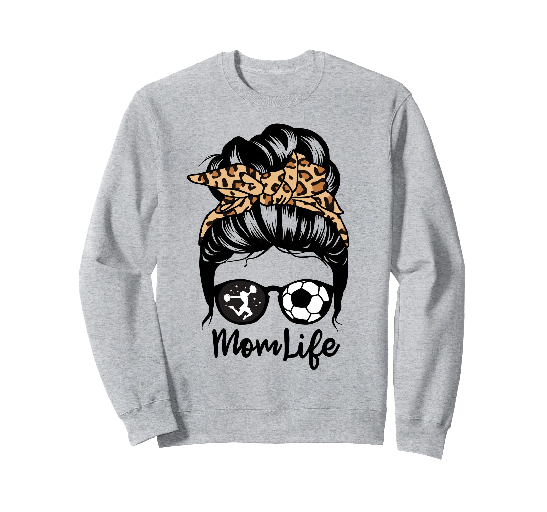 Mom Life Messy Bun Hair Funny Sweatshirt - Novelty Apparel for Adults - T-Shirt, Sweatshirt, Hoodie