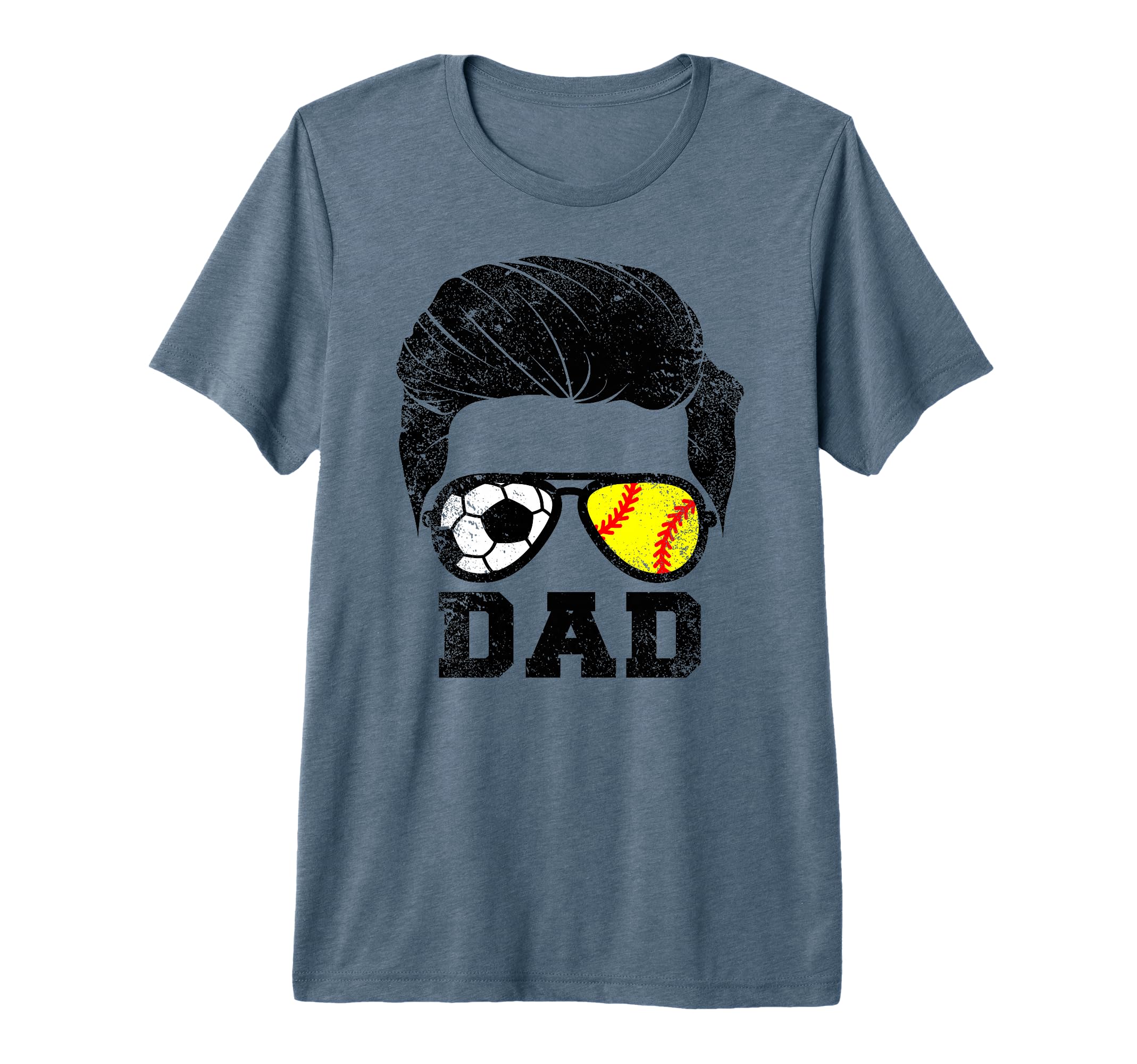 Mens Soccer Softball Dad Funny Hair T-Shirt - Streetwear Style for Adults - T-Shirt, Sweatshirt, Hoodie