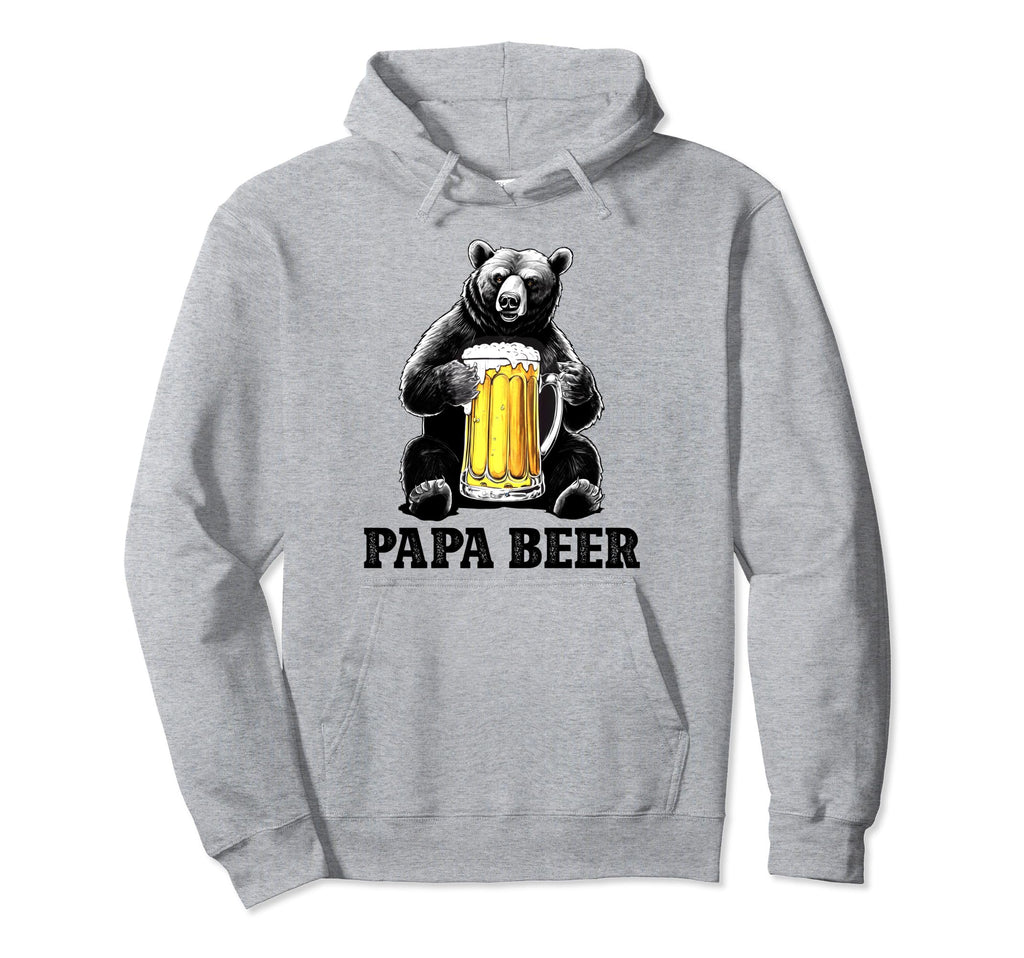 Papa Beer Dad Gifts Bear Beer Glass Hoodie - Minimalist Print for Adults - T-Shirt, Sweatshirt, Hoodie