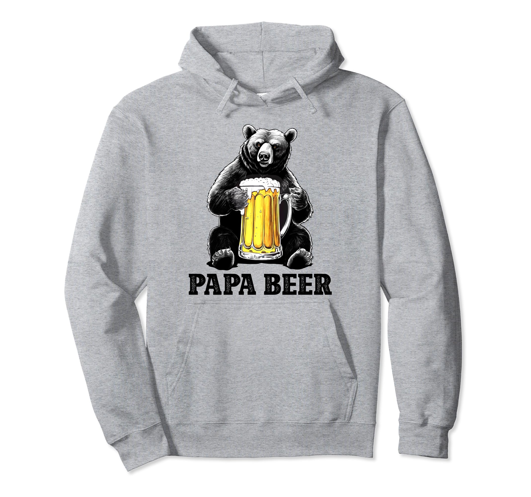 Papa Beer Dad Gifts Bear Beer Glass Hoodie - Minimalist Print for Adults - T-Shirt, Sweatshirt, Hoodie