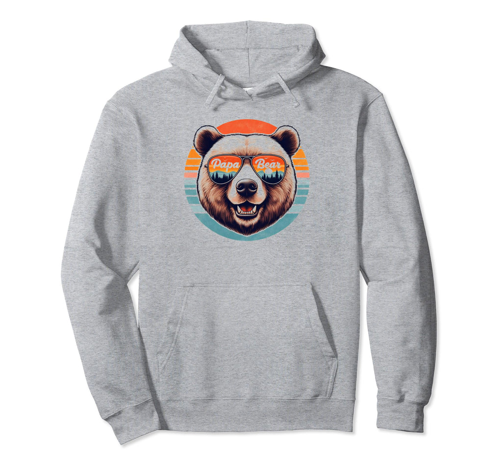 Papa Bear Sunglasses Funny Bear Dad Hoodie - Unique Graphic Men Women - T-Shirt, Sweatshirt, Hoodie