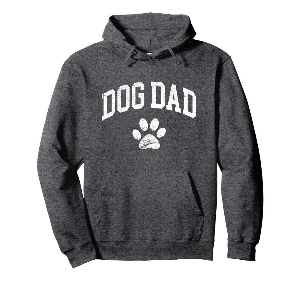 Dog Dad Distressed Funny Dog Paw Hoodie - Streetwear Style Unisex - T-Shirt, Sweatshirt, Hoodie