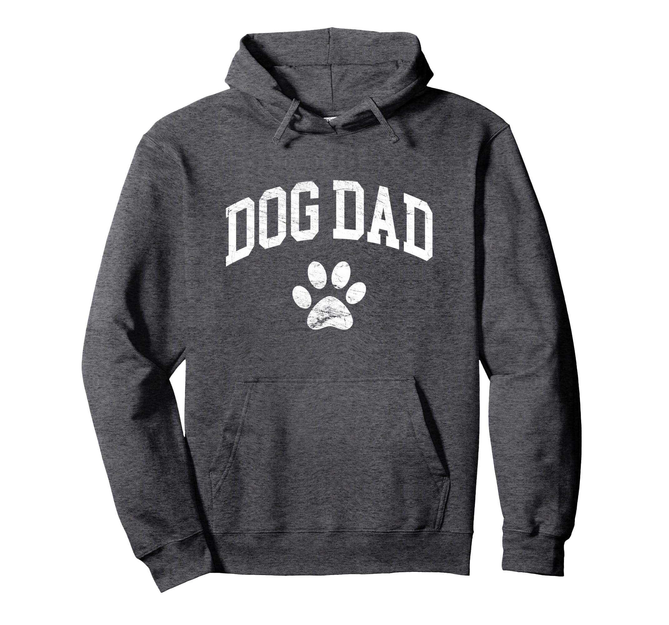 Dog Dad Distressed Funny Dog Paw Hoodie - Streetwear Style Unisex - T-Shirt, Sweatshirt, Hoodie