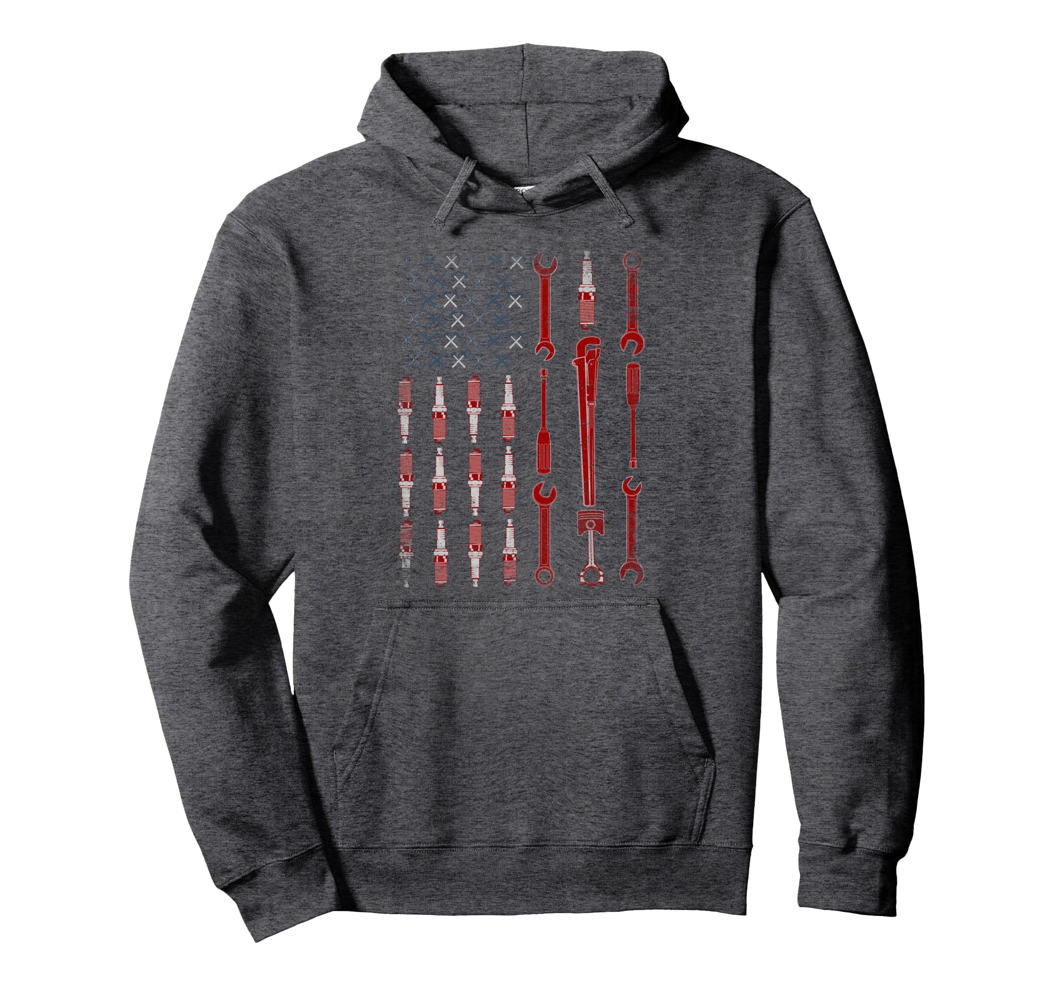 Mechanic Usa Flag Tools Hoodie - Unique Graphic Men Women - T-Shirt, Sweatshirt, Hoodie
