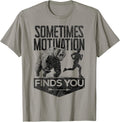 Sometimes Motivation Finds You Funny Running - Adult & Kids T-Shirts, Sweatshirts & Hoodies apparel design preview 1