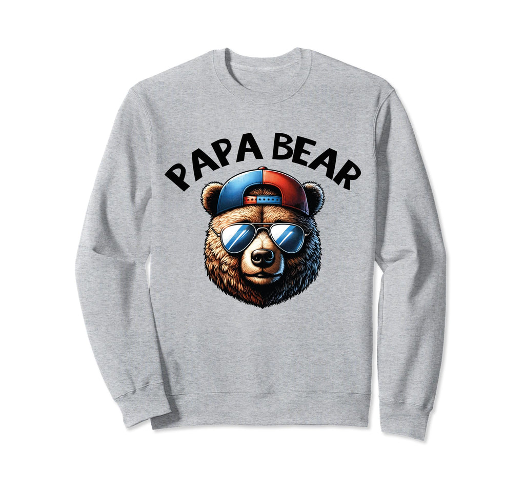 Papa Bear Face Grizzly Fathers Day Sweatshirt - Custom Art Print Men Women - T-Shirt, Sweatshirt, Hoodie