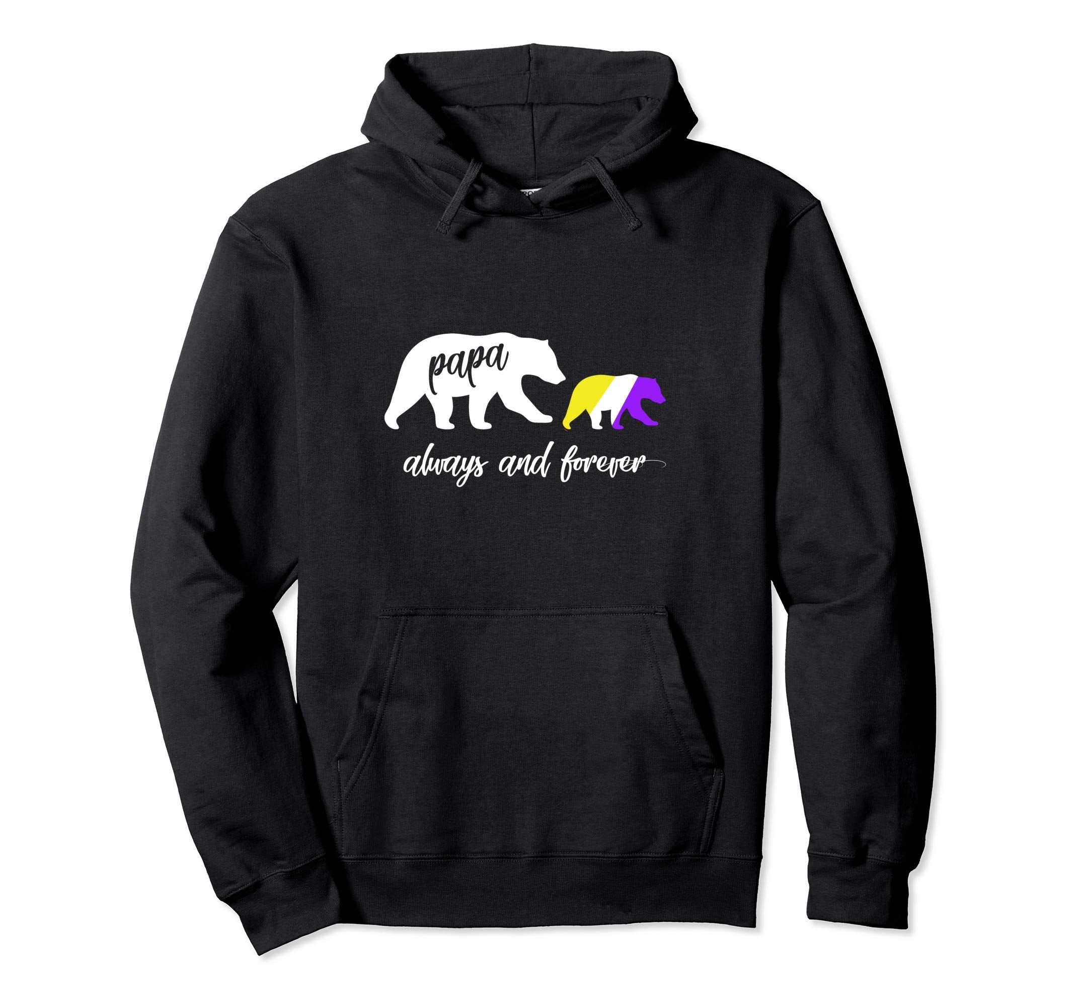 Nonbinary Papa Bear Gift Hoodie - Novelty Apparel Men Women - T-Shirt, Sweatshirt, Hoodie