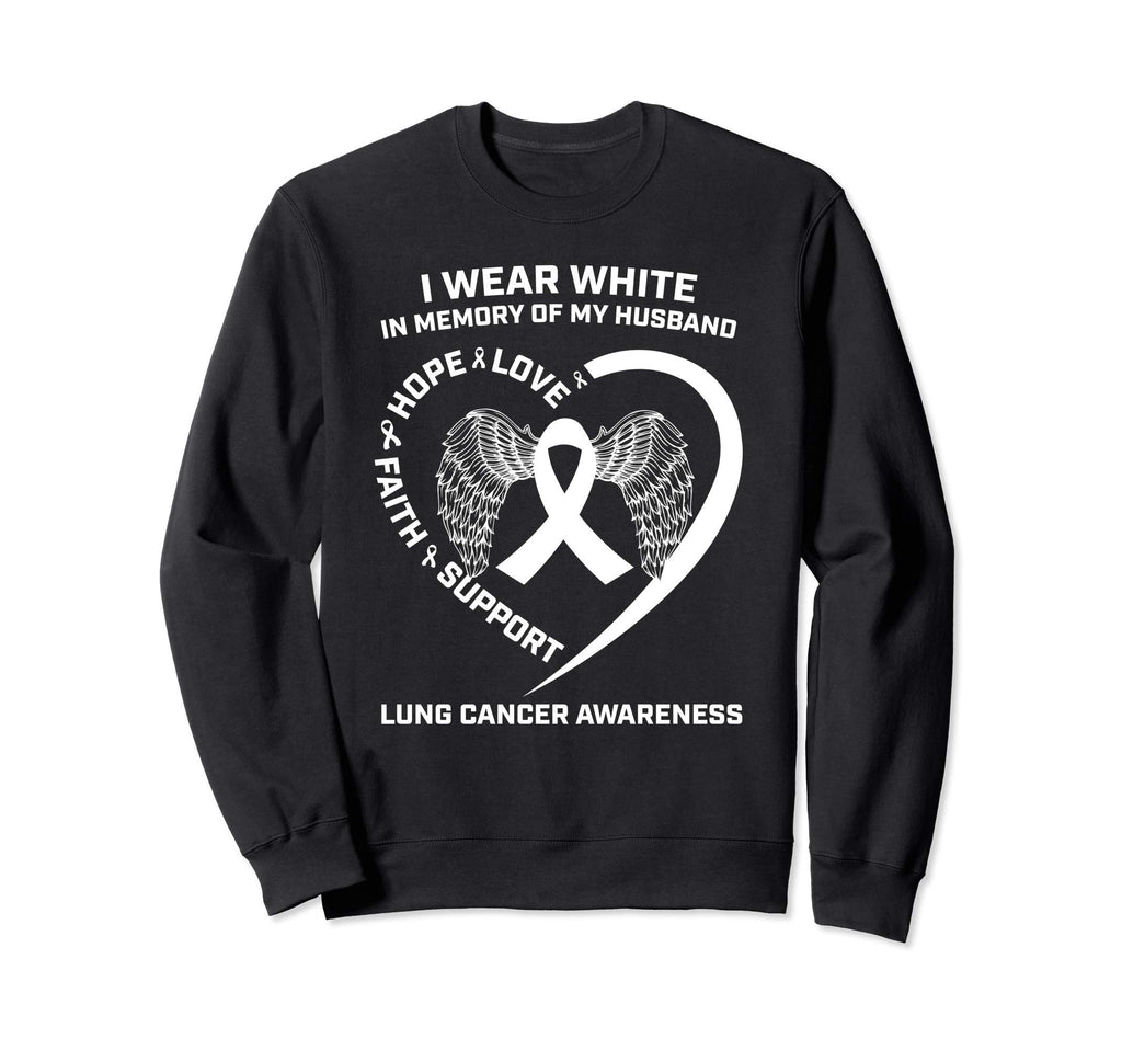 I Wear White Memory My Husband Sweatshirt - Fun Novelty Design for Adults - T-Shirt, Sweatshirt, Hoodie