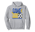 Game Day Soccer Season Blue Gold Checkered Hoodie - Novelty Apparel Unisex - T-Shirt, Sweatshirt, Hoodie