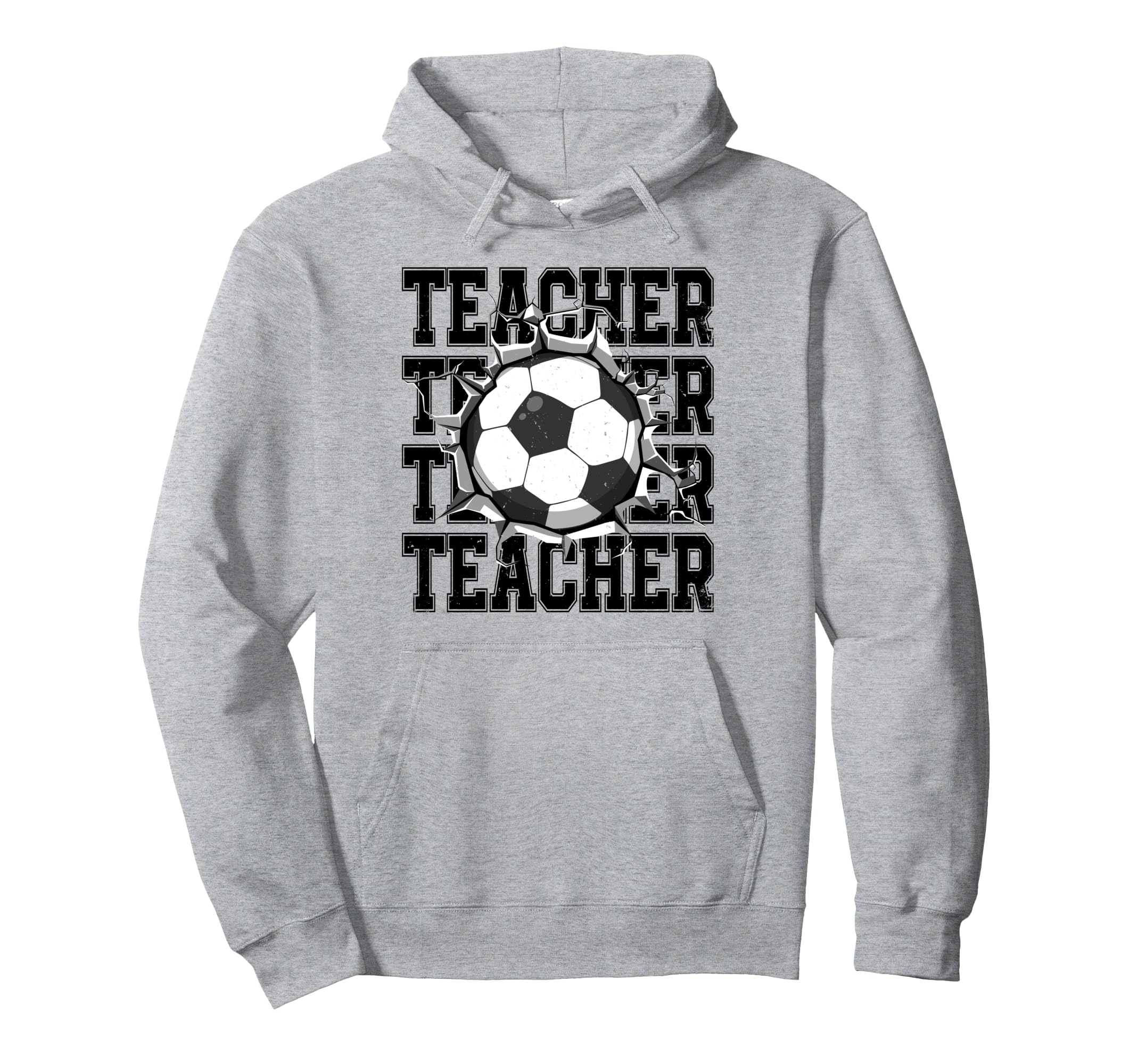 Soccer Teacher Cracked Wall Family Hoodie - Casual Everyday Wear Men Women - T-Shirt, Sweatshirt, Hoodie