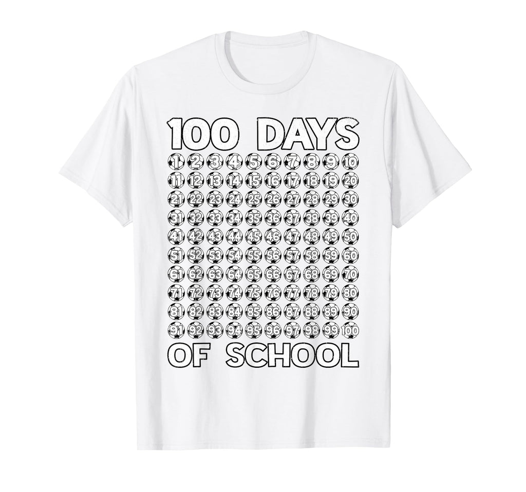 100 Days School Soccer Balls 100Th T-Shirt - Minimalist Print Men Women - T-Shirt, Sweatshirt, Hoodie