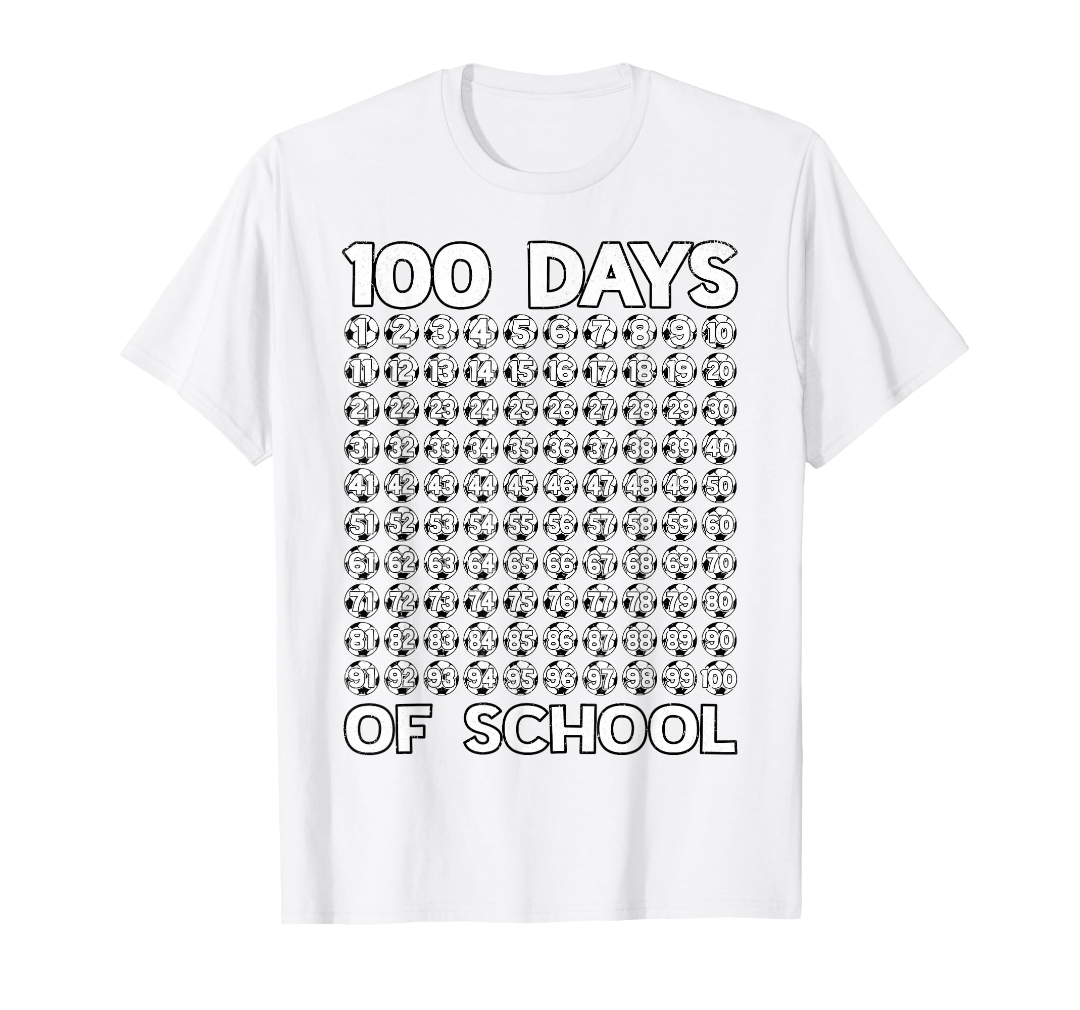 100 Days School Soccer Balls 100Th T-Shirt - Minimalist Print Men Women - T-Shirt, Sweatshirt, Hoodie