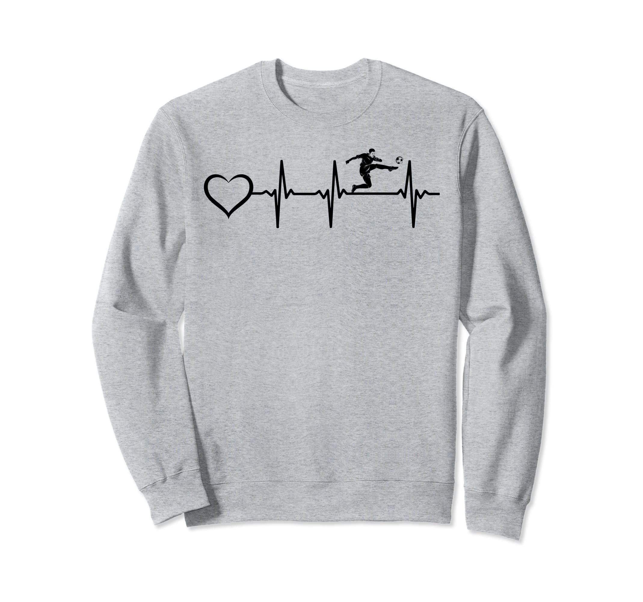 Soccer Heartbeat Heart Soccer Sweatshirt - Minimalist Print Men Women - T-Shirt, Sweatshirt, Hoodie