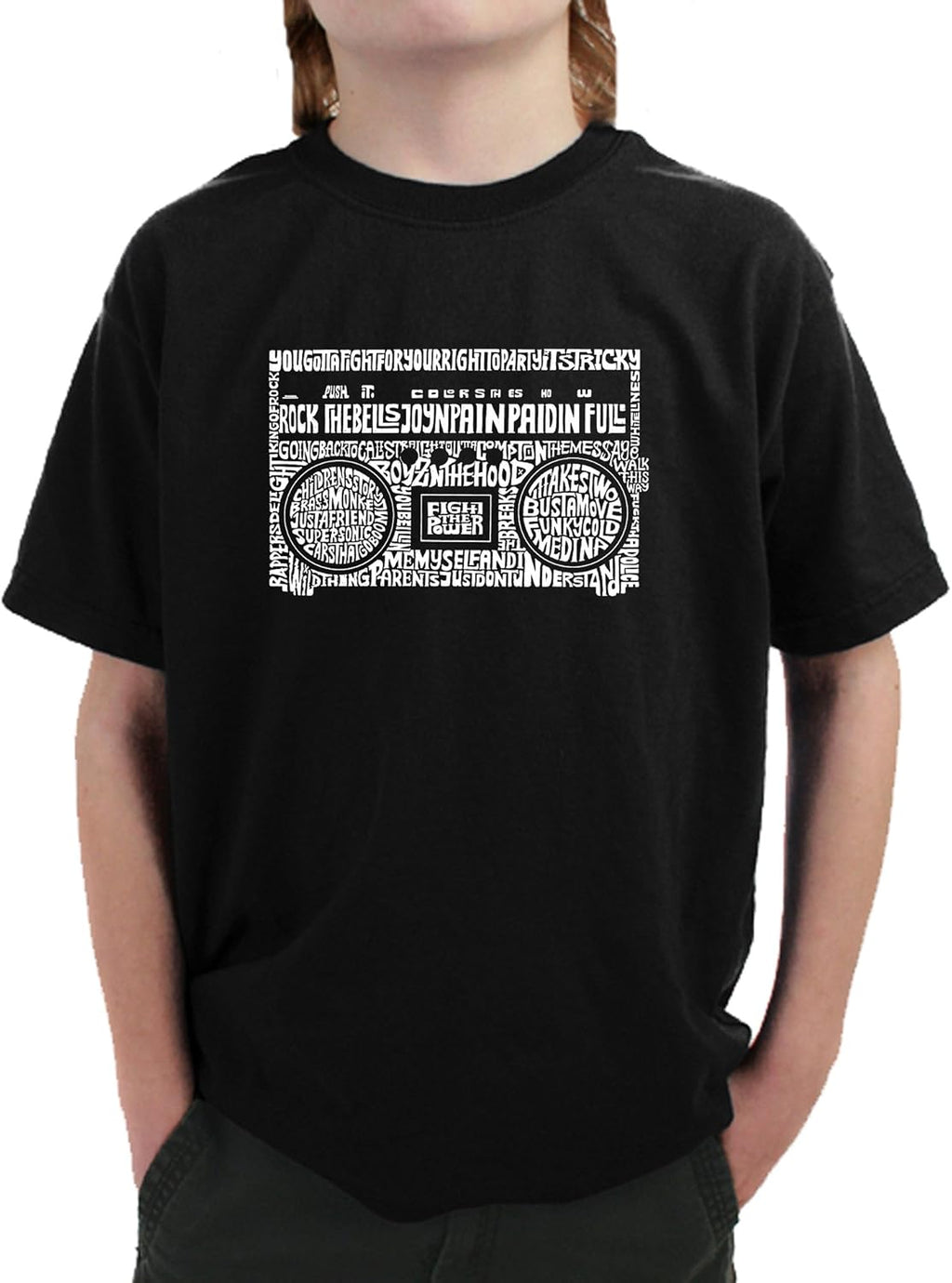 Boys Word Art Boombox 80s Rap Hits - Adult & Kids T-Shirts, Sweatshirts & Hoodies apparel design preview 1