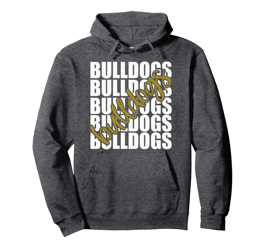 Bulldogs Gold School Sports Fan Team Spirit Hoodie - Graphic Print Unisex - T-Shirt, Sweatshirt, Hoodie