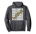 Bulldogs Gold School Sports Fan Team Spirit Hoodie - Graphic Print Unisex - T-Shirt, Sweatshirt, Hoodie