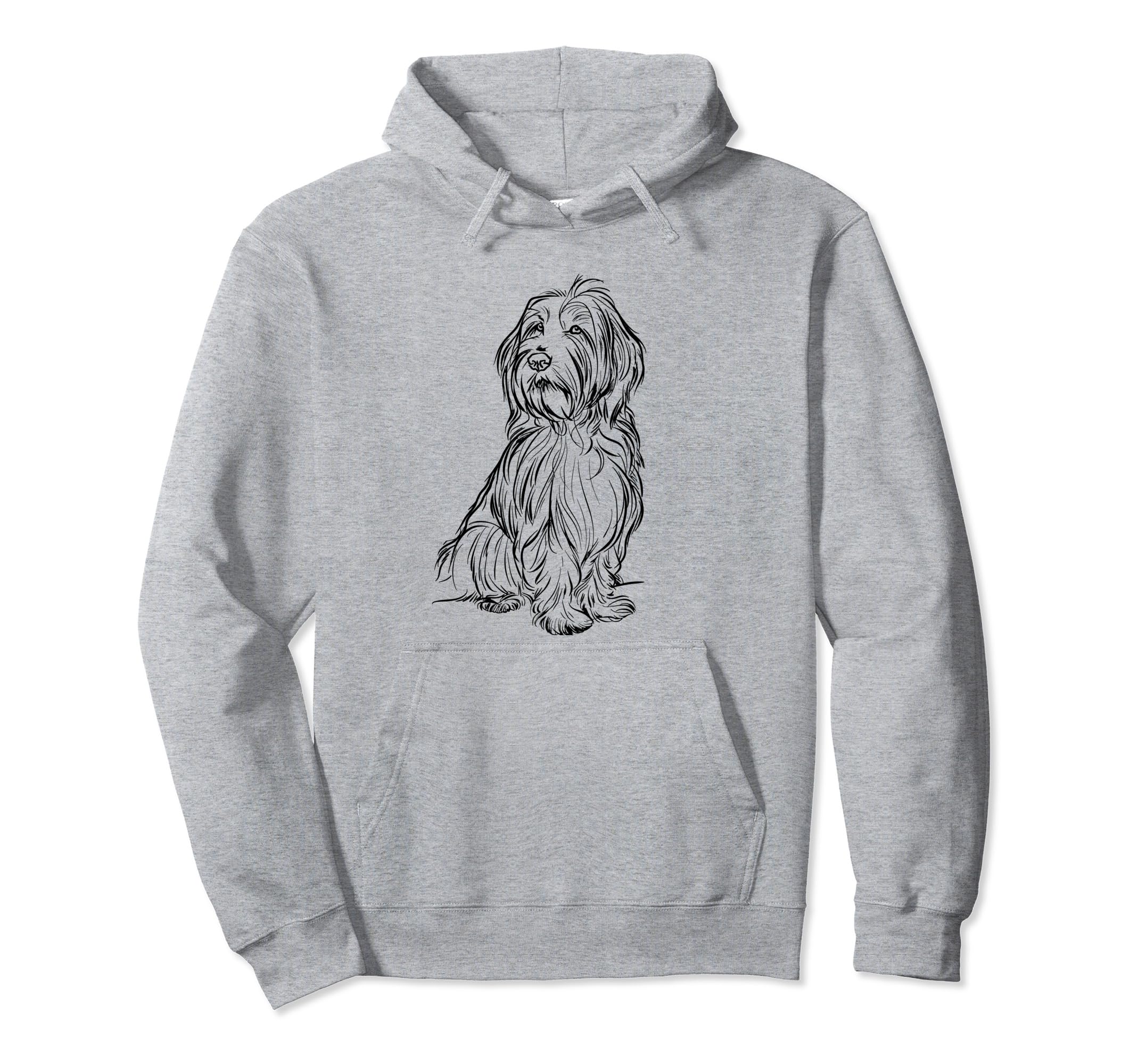 Bearded Collie Dog Line Art Hoodie - Casual Everyday Wear for Adults - T-Shirt, Sweatshirt, Hoodie