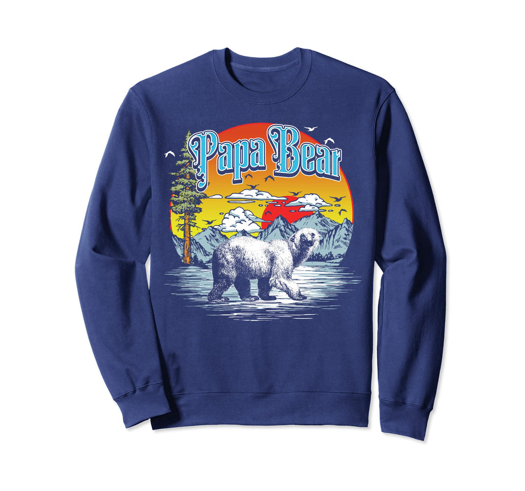 Papa Bear Hiking Fishing Camping Sweatshirt - Custom Art Print Unisex - T-Shirt, Sweatshirt, Hoodie