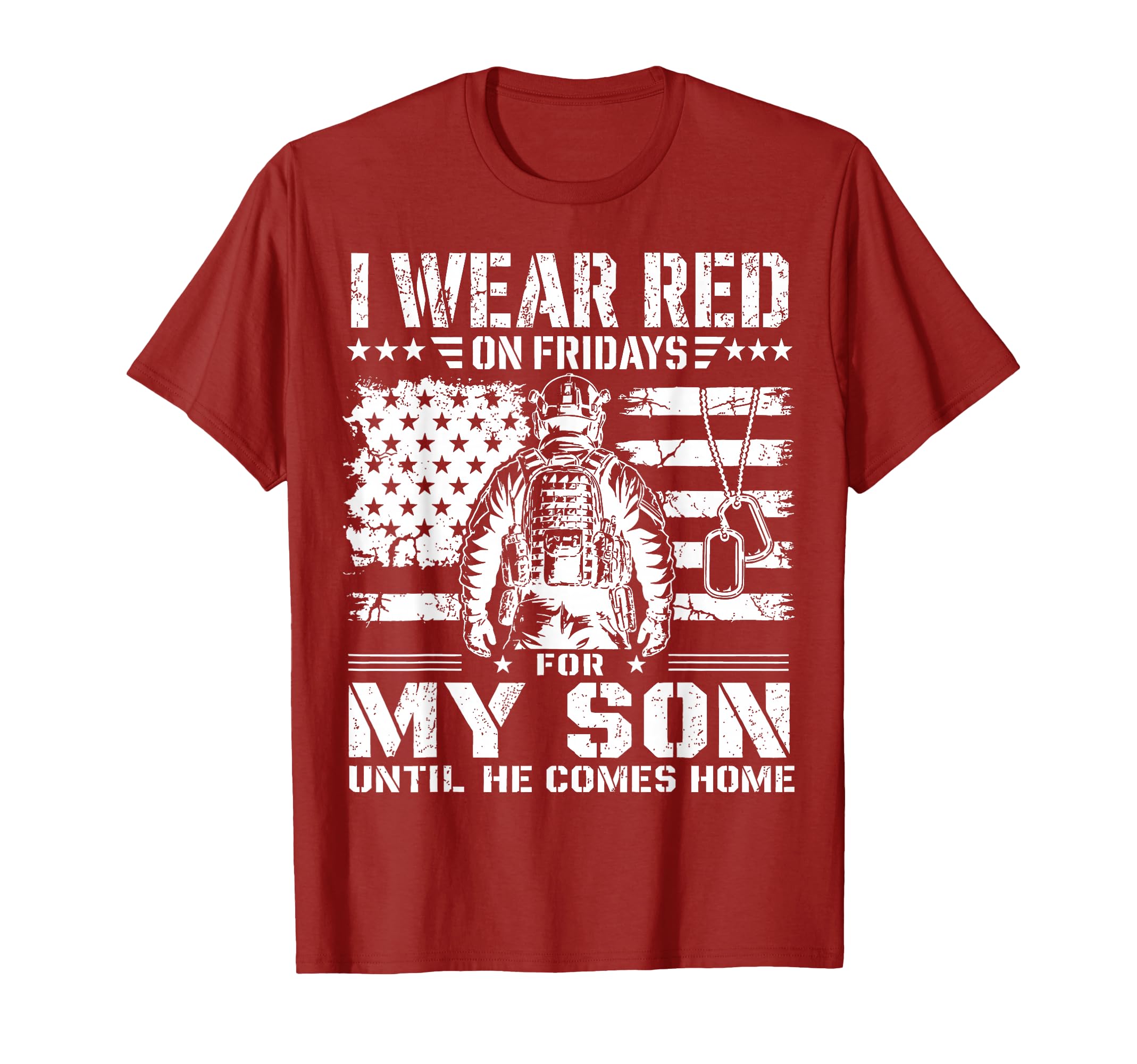 I Wear Red Fridays My Son Red Friday T-Shirt - Custom Art Print Unisex - T-Shirt, Sweatshirt, Hoodie