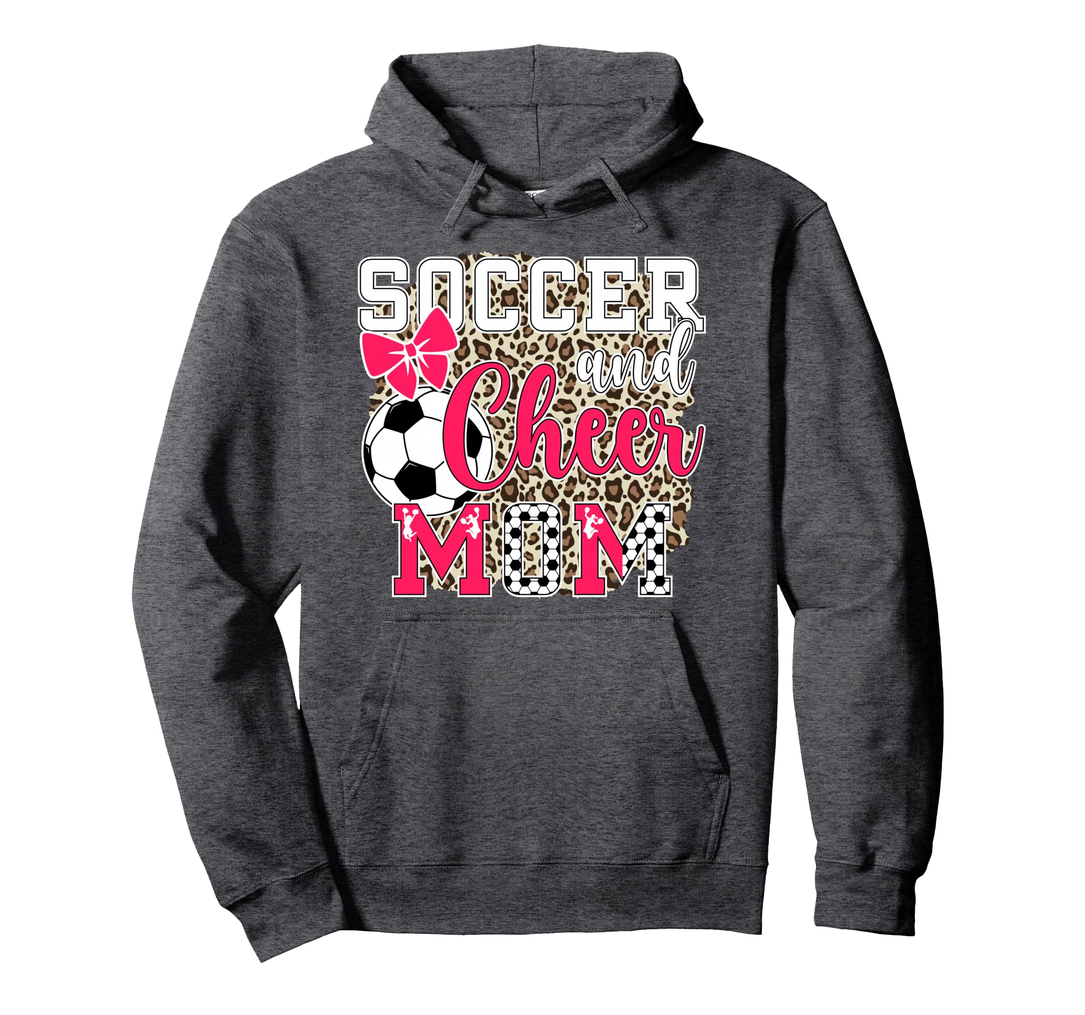 Soccer And Cheer Mom Leopard Hoodie - Casual Everyday Wear for Adults - T-Shirt, Sweatshirt, Hoodie