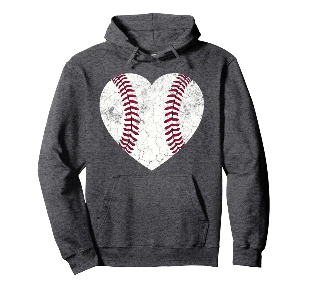 Baseball Heart Fun Mom Dad Softball Gift Hoodie - Unique Graphic Men Women - T-Shirt, Sweatshirt, Hoodie