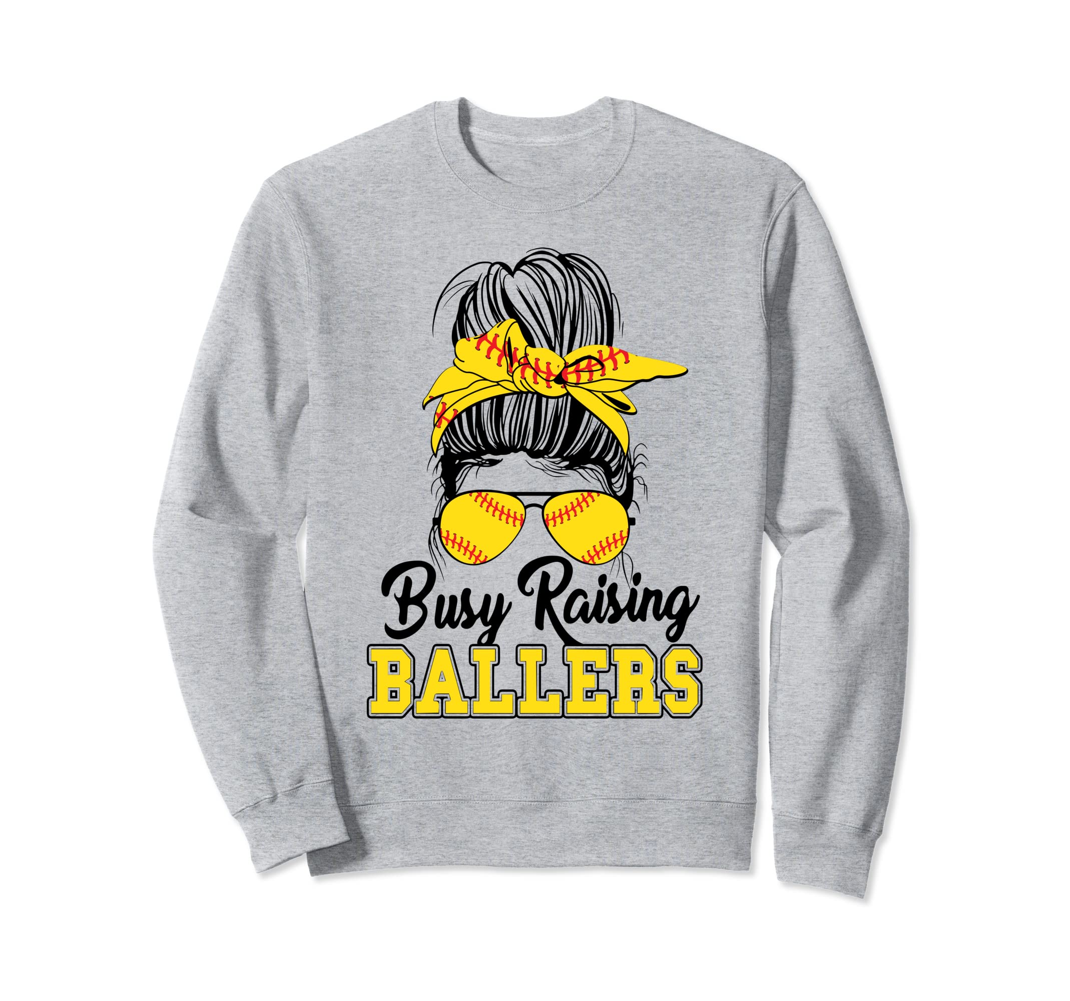 Busy Raising Ballers Softball Mom Sweatshirt - Minimalist Print for Adults - T-Shirt, Sweatshirt, Hoodie
