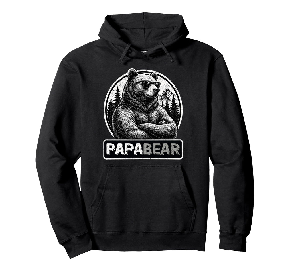 Papa Bear Alpha Father Bear Sunglasses Hoodie - Graphic Print Unisex - T-Shirt, Sweatshirt, Hoodie