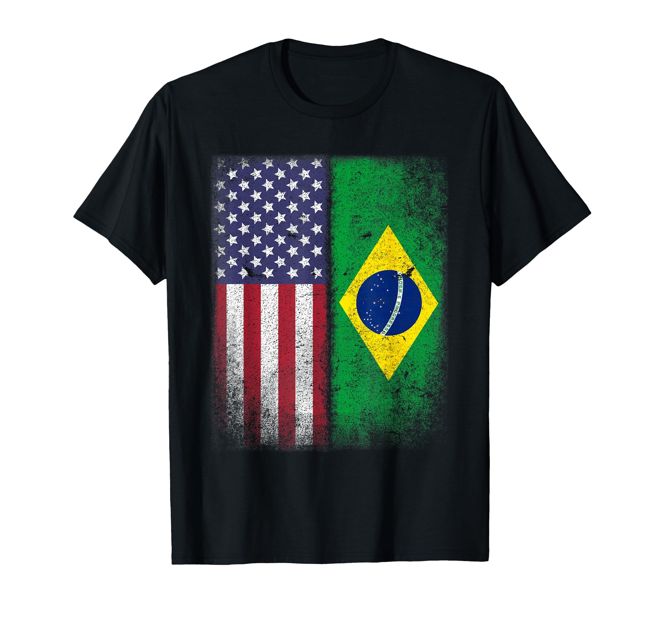 Usa Brazil Brasil Brazilian American T-Shirt - Minimalist Print for Adults - T-Shirt, Sweatshirt, Hoodie