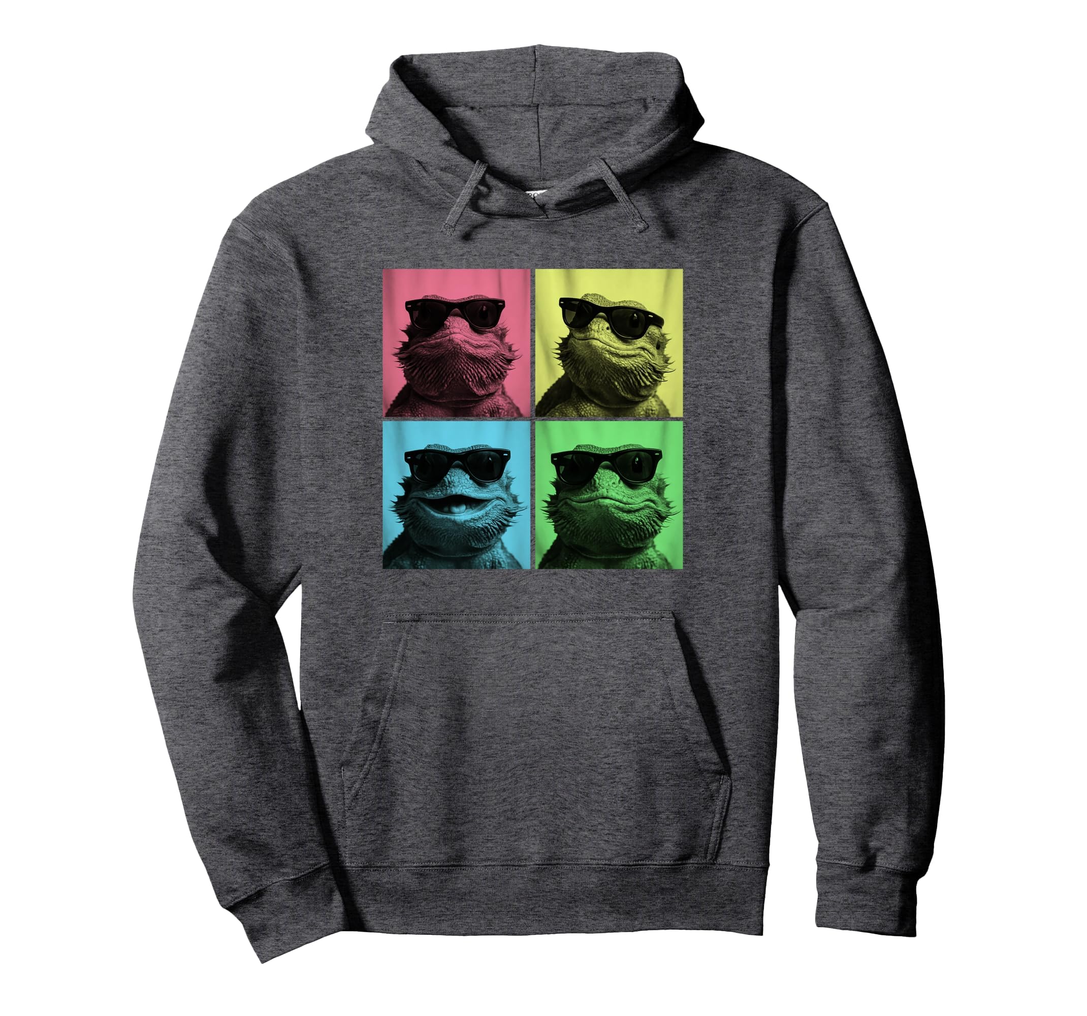 Bearded Dragon Pop Art Funny Lizard Hoodie - Novelty Apparel Men Women - T-Shirt, Sweatshirt, Hoodie