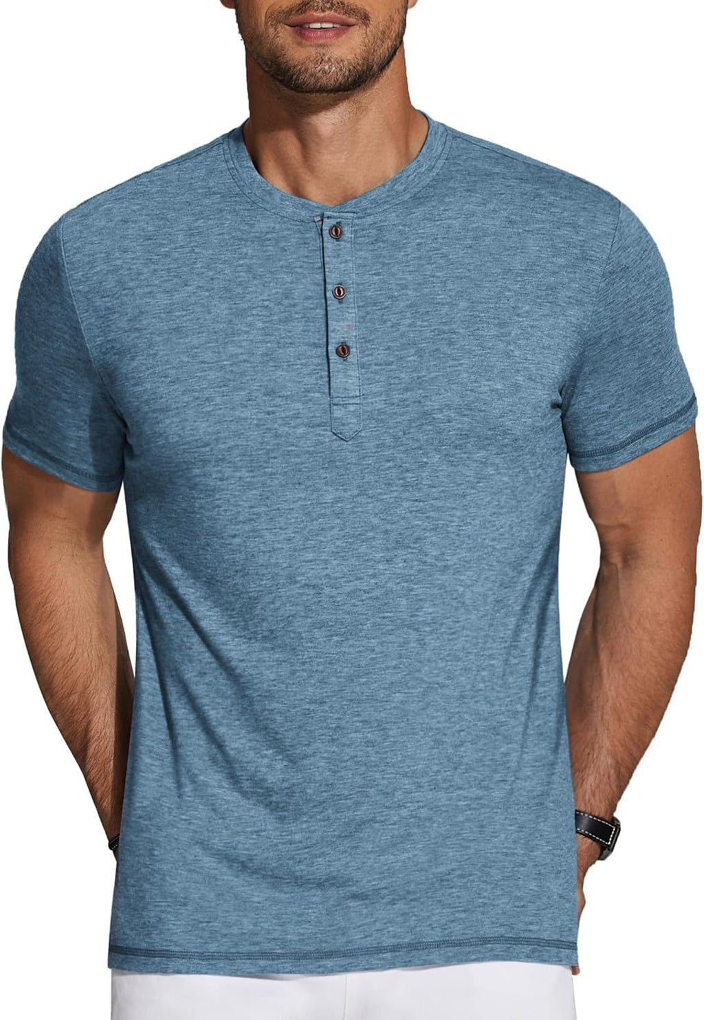 Men's Henley Short Sleeve Casual Basic Summer Button - Adult & Kids T-Shirts, Sweatshirts & Hoodies apparel design preview 1