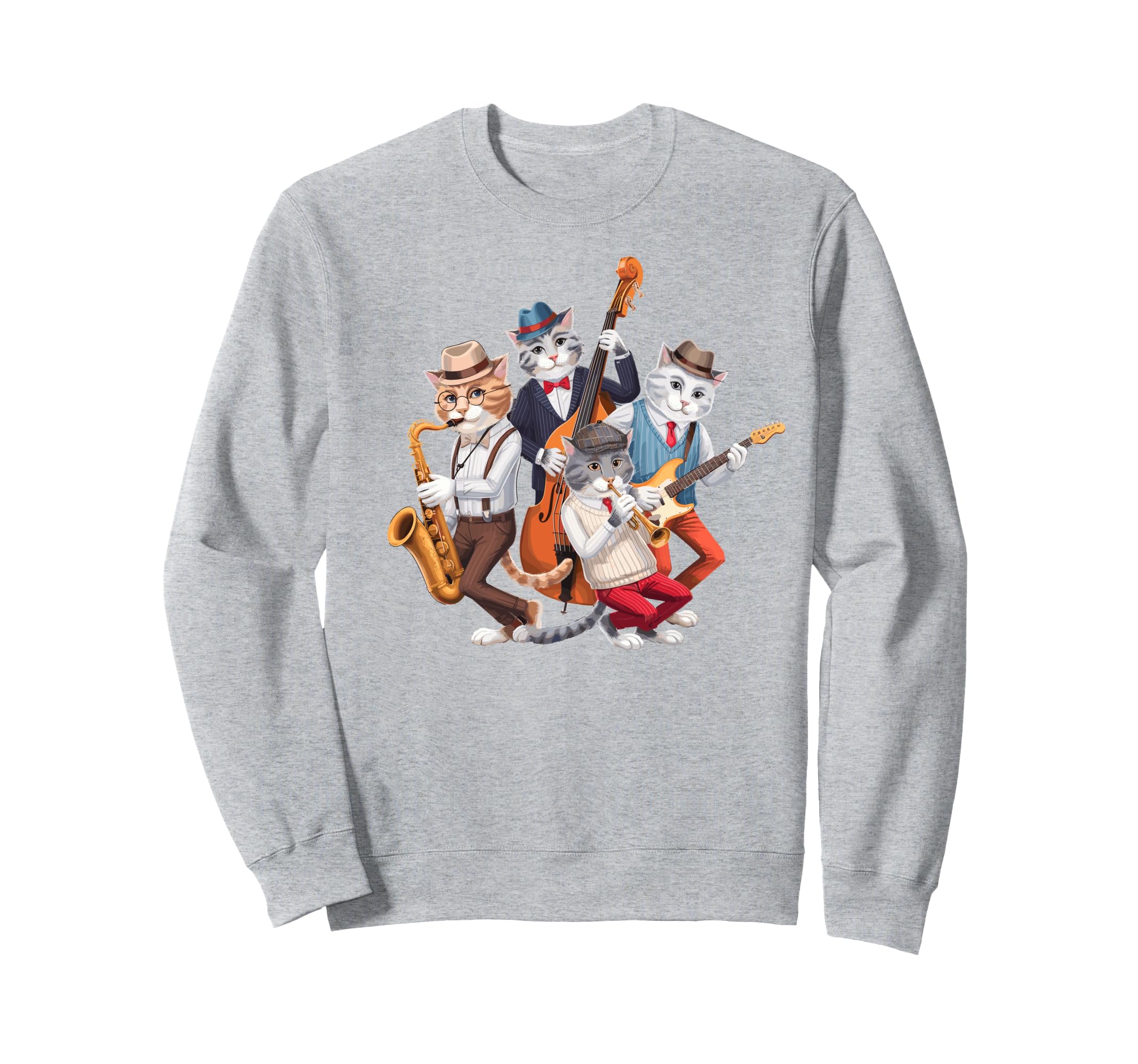 Cat Lover Cat Music Band Cats Sweatshirt - Streetwear Style for Adults - T-Shirt, Sweatshirt, Hoodie