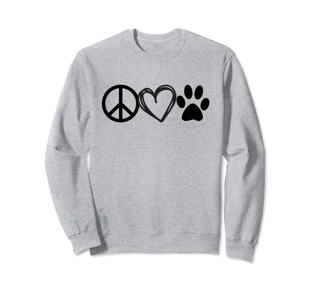 Guys Dog Cat Lover Peace Love Paws Sweatshirt - Unique Graphic Unisex - T-Shirt, Sweatshirt, Hoodie