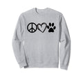 Guys Dog Cat Lover Peace Love Paws Sweatshirt - Unique Graphic Unisex - T-Shirt, Sweatshirt, Hoodie
