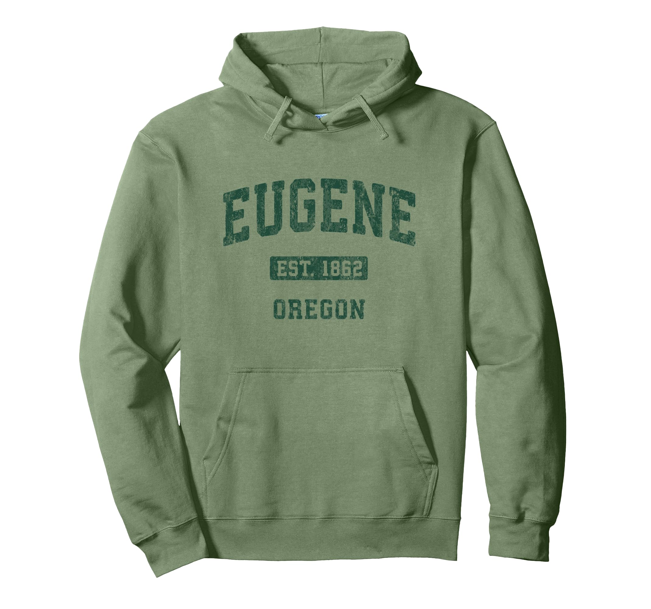 Eugene Oregon Or Athletic Sports Hoodie - Custom Art Print for Adults - T-Shirt, Sweatshirt, Hoodie