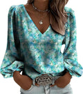 Vintage Floral Women Tunic Tops Deep V Neck Puff - Adult & Kids T-Shirts, Sweatshirts & Hoodies apparel design preview 1