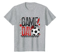 Game Day Soccer Season Checkered Black T-Shirt - Graphic Print for Adults - T-Shirt, Sweatshirt, Hoodie