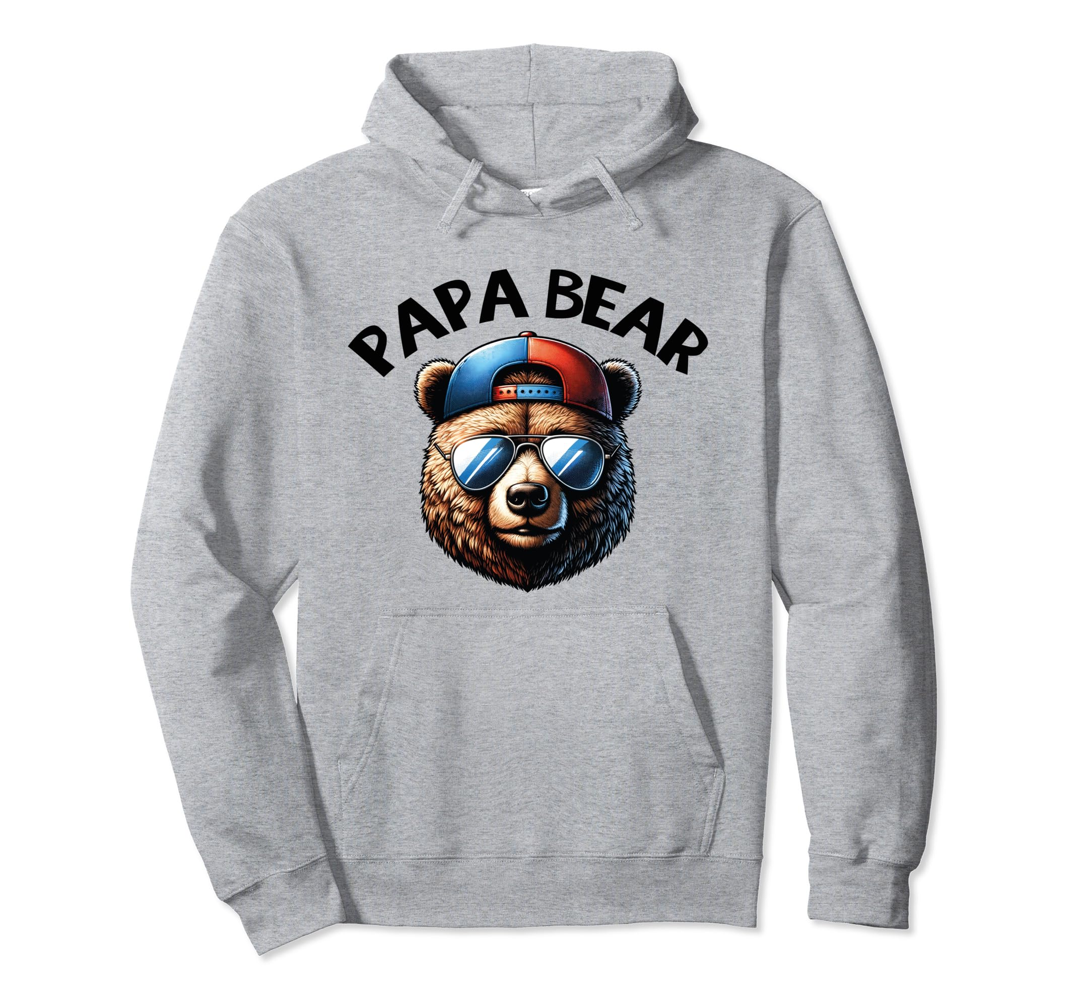 Papa Bear Face Grizzly Fathers Day Hoodie - Custom Art Print Men Women - T-Shirt, Sweatshirt, Hoodie