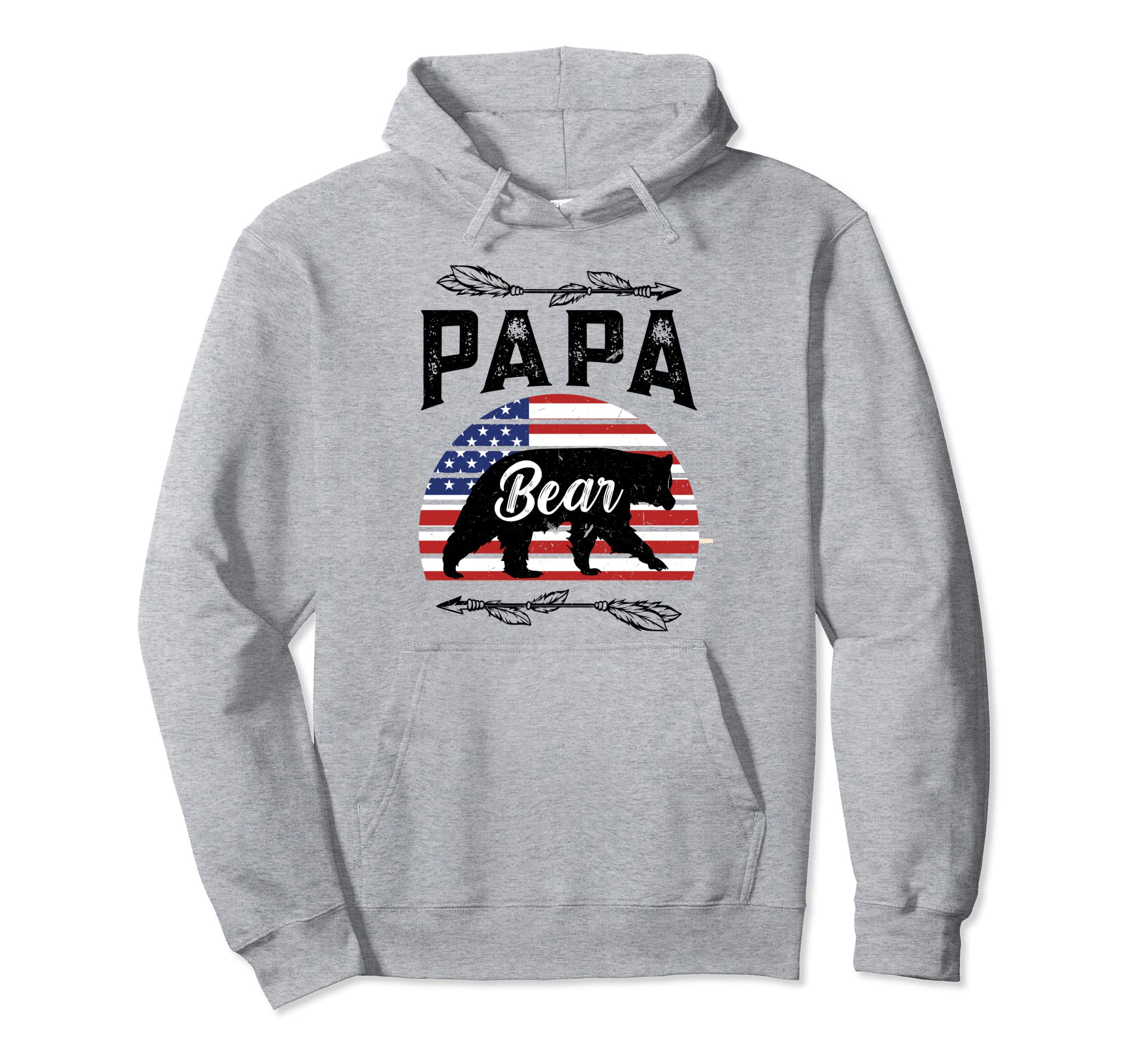 Papa Bear American Flag Hoodie - Streetwear Style Unisex - T-Shirt, Sweatshirt, Hoodie
