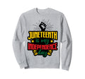 Juneteenth Melanin Black Dad Brown Sweatshirt - Unique Graphic Men Women - T-Shirt, Sweatshirt, Hoodie