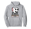 Ball Mom Heart Soccer Baseball Mom Hoodie - Fun Novelty Design Unisex - T-Shirt, Sweatshirt, Hoodie