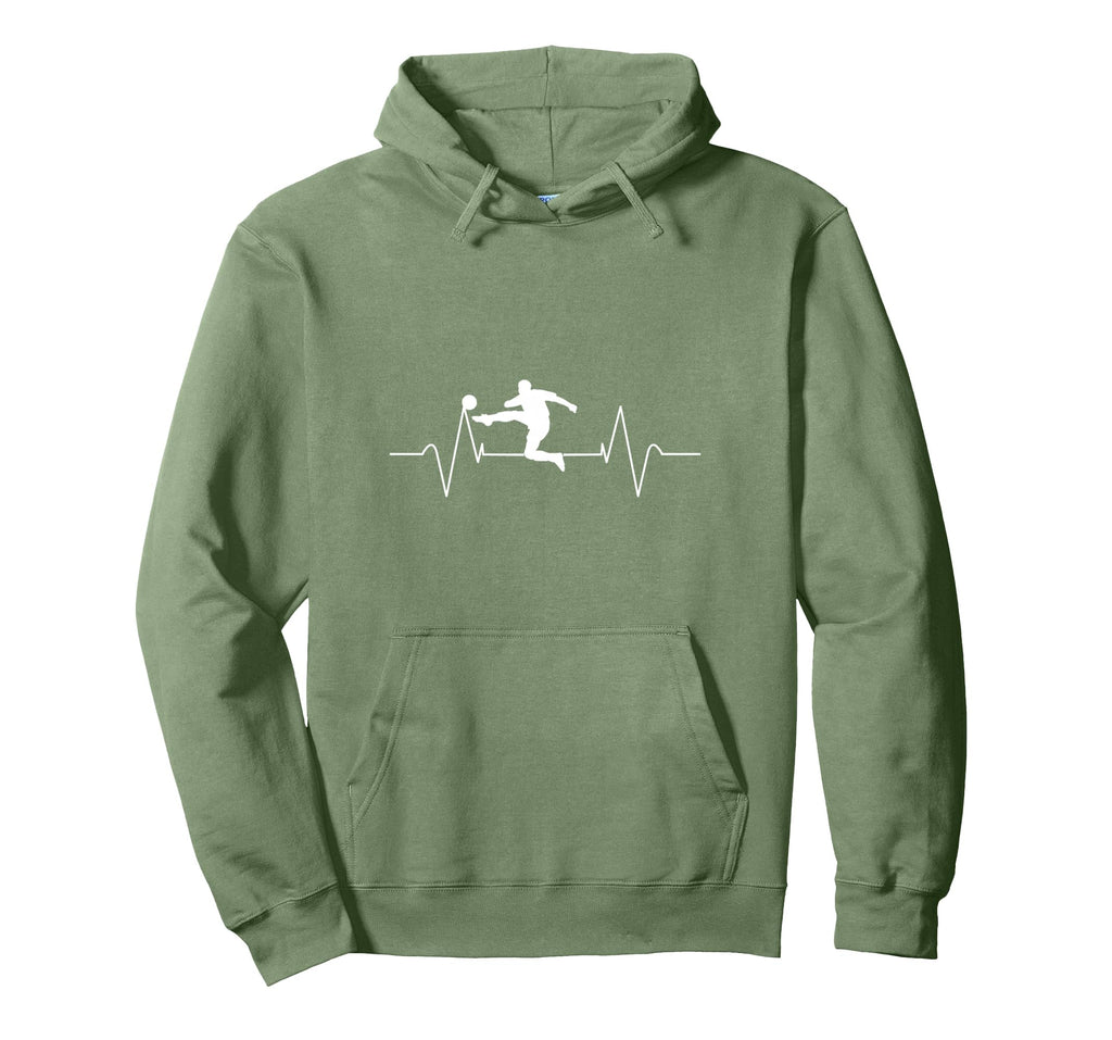Soccer Heartbeat Soccer Player Gift Hoodie - Trendy Graphic Unisex - T-Shirt, Sweatshirt, Hoodie