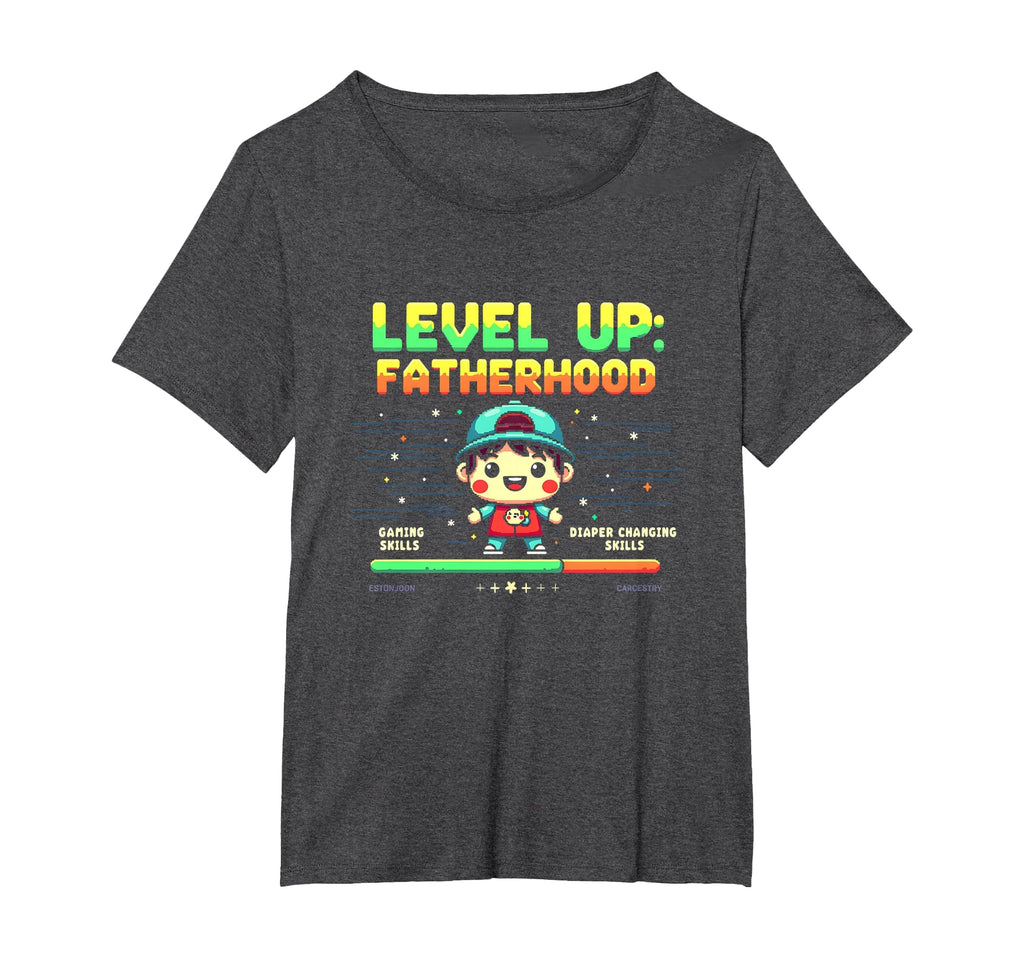 Level Up Fatherhood Dad To Be Gamer Gift T-Shirt - Graphic Print Men Women - T-Shirt, Sweatshirt, Hoodie
